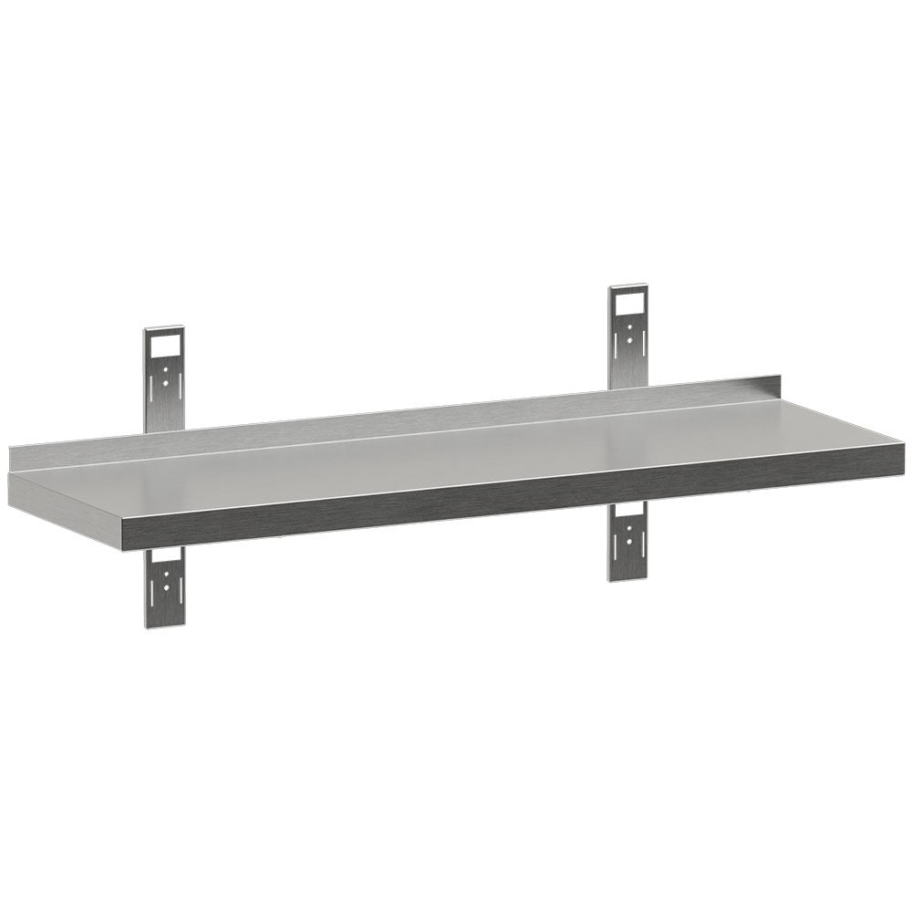 Wandplank 100 x 30 cm met 2 consoles en 2 staanders, RVS, Diamond P103-SE1