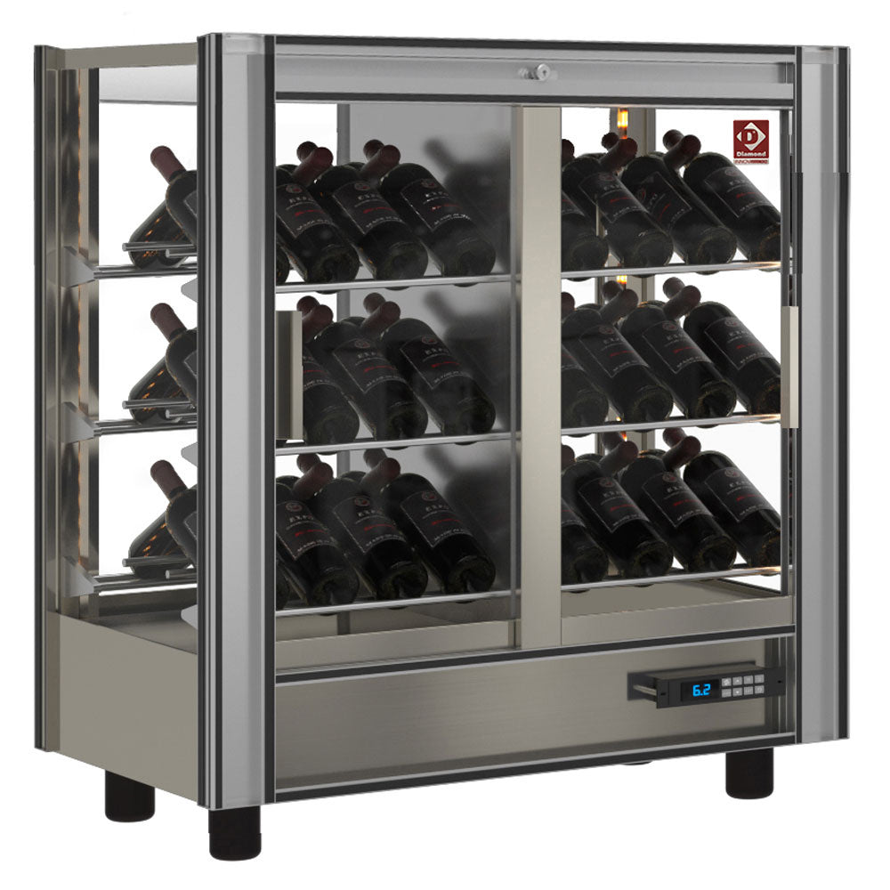 Wijnkoelvitrine 216 liter, modulair, doorlopende uitvoering (Through), 42 flessen, Diamond PVV-2/TR-R6