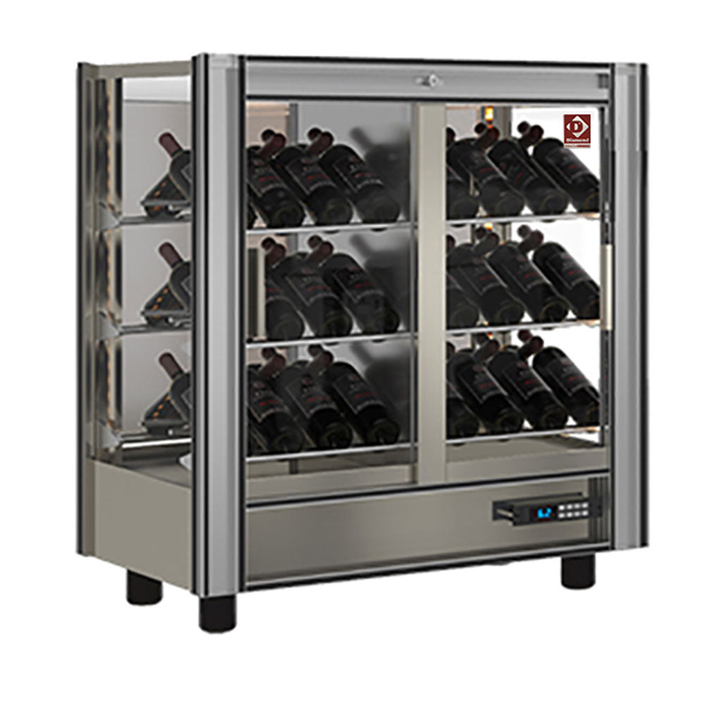 Wijnkoelvitrine 216 liter, modulair, standaard uitvoering, 42 flessen, Diamond PVV-2-R6