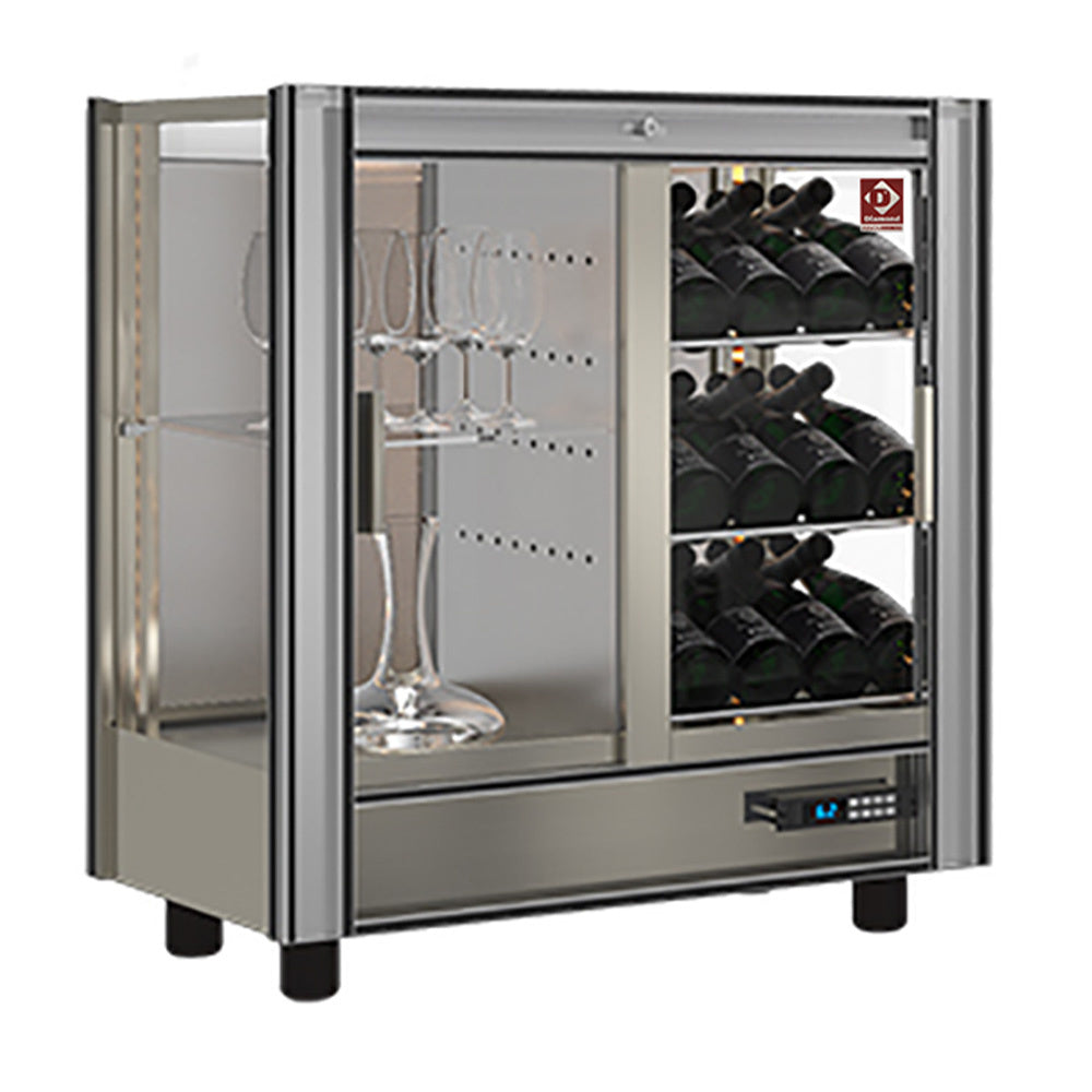 Gekoelde wijnvitrine 216 liter, modulair, 42/64 flessen, Diamond PVV-4-R6