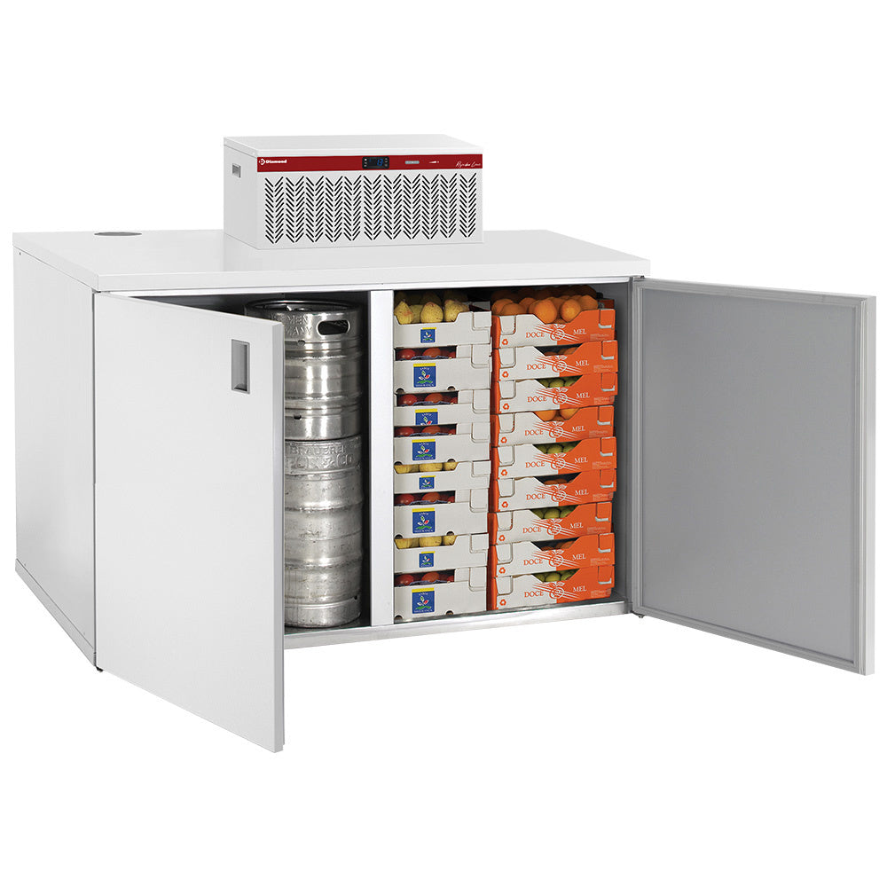 Demonteerbare koelkist 1400 liter met koelunit +2 °C tot +8 °C, set, wit, voor vaten, Diamond RBB/3_3_URA/P3-R2