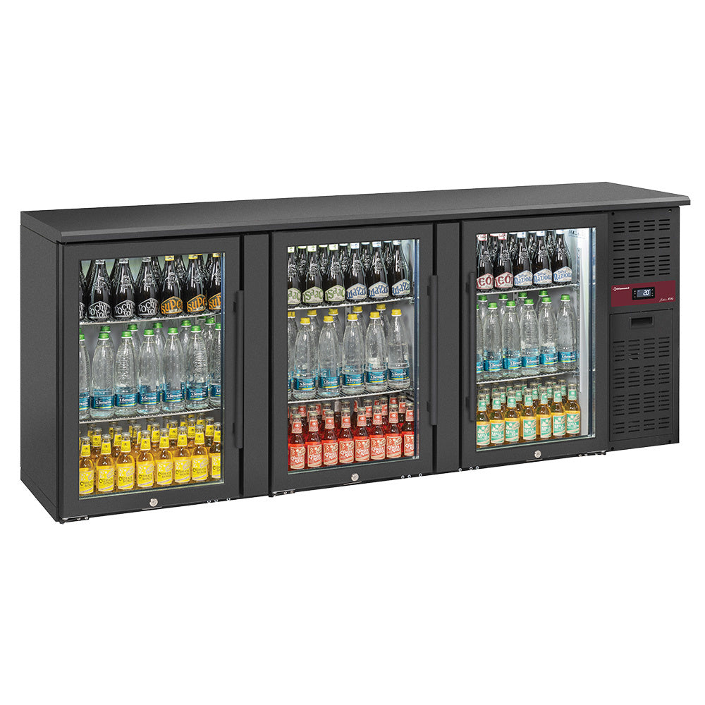 Flessenkoelkast 3 glasdeuren, 500 liter, energieklasse C, Diamond RLB3-3G