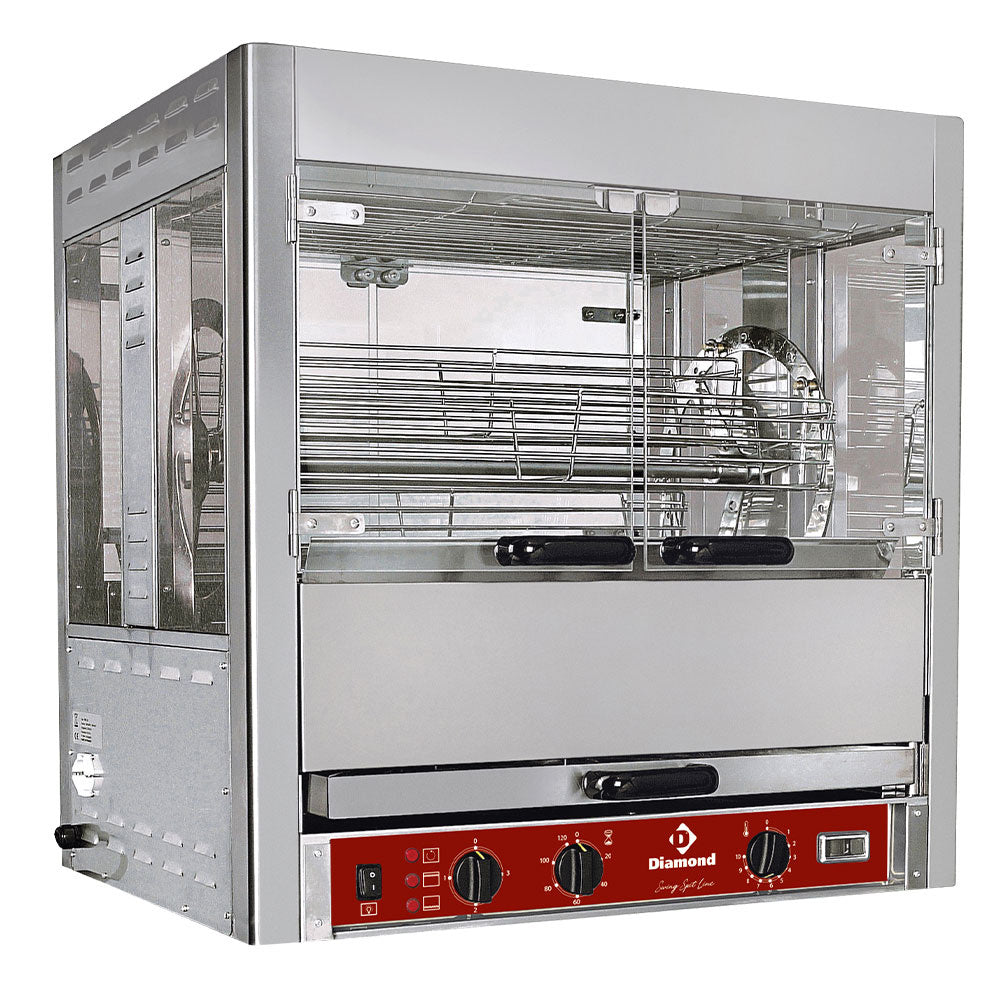 Draaispit voor 25 kippen, 5 spitten, elektrisch, Diamond RPB-5C