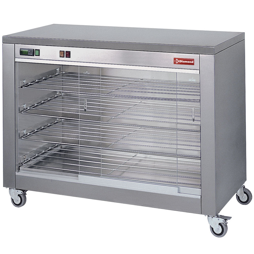Warmhoudvitrine voor 60 kippen, op wielen, Diamond RVC60-CM