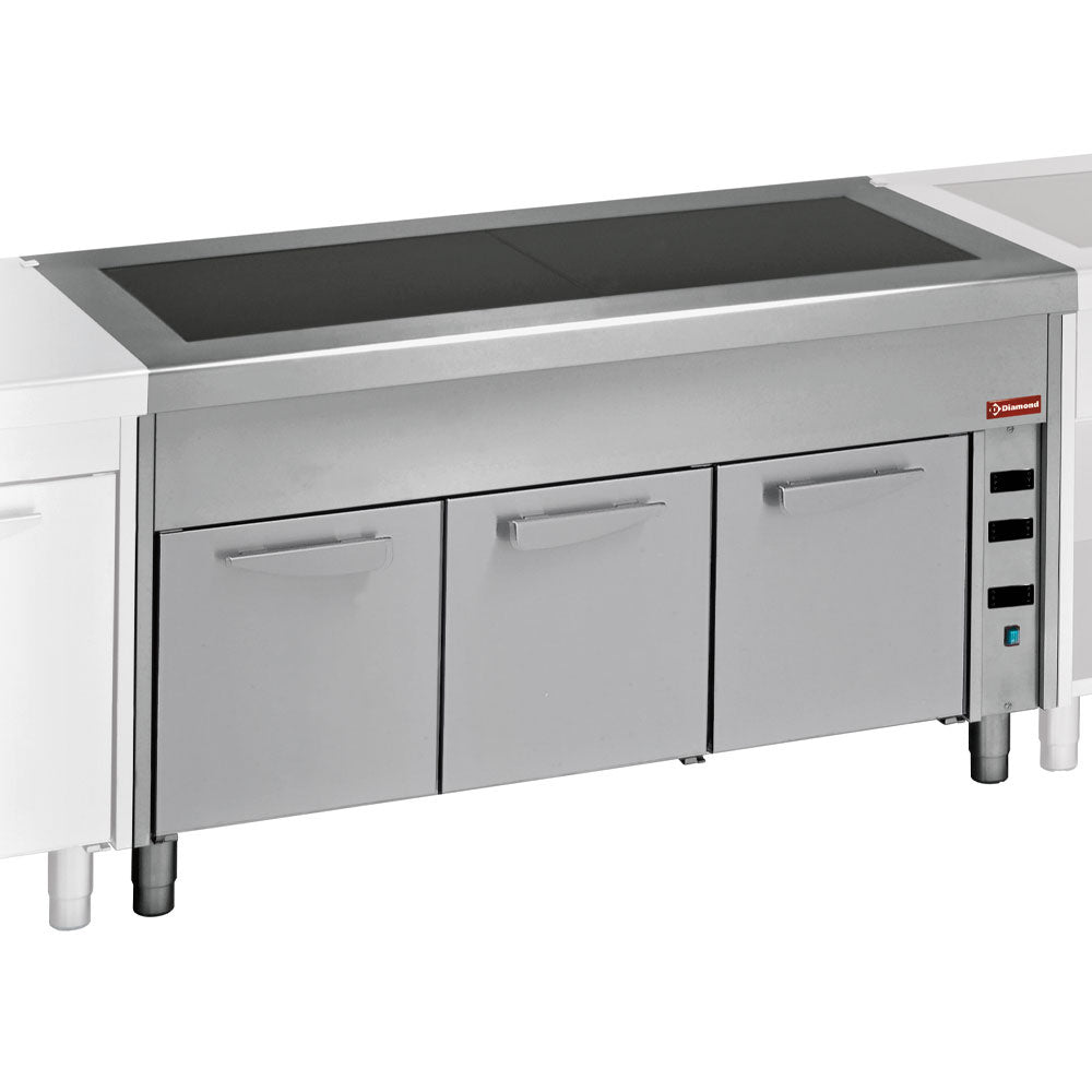 Vitrokeramisch warmhoudelement op verwarmde kast 4x GN 1/1, modulair self-service, 150 x 80 x 90 cm, Diamond S80/VC15