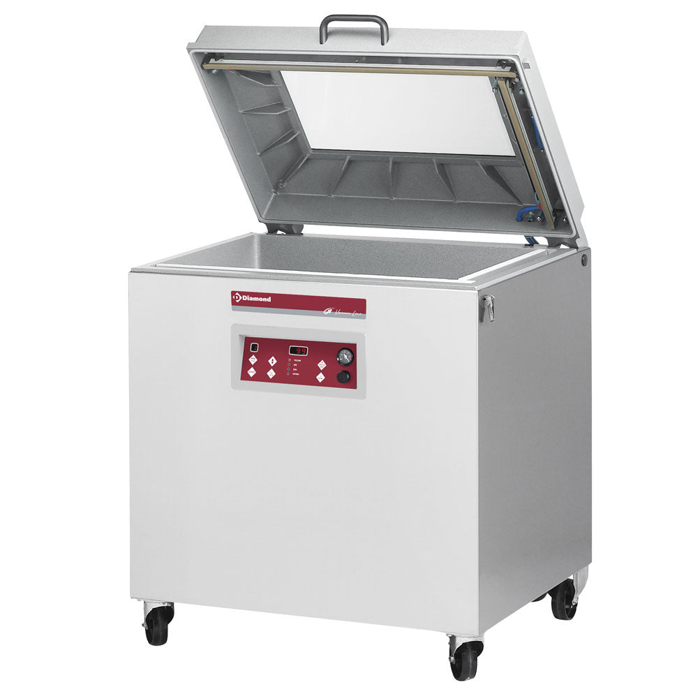 Vacuümmachine met kamer 50x80x20 cm, op onderstel, 100 m³/h, aluminium deksel, Diamond SC-124V/S