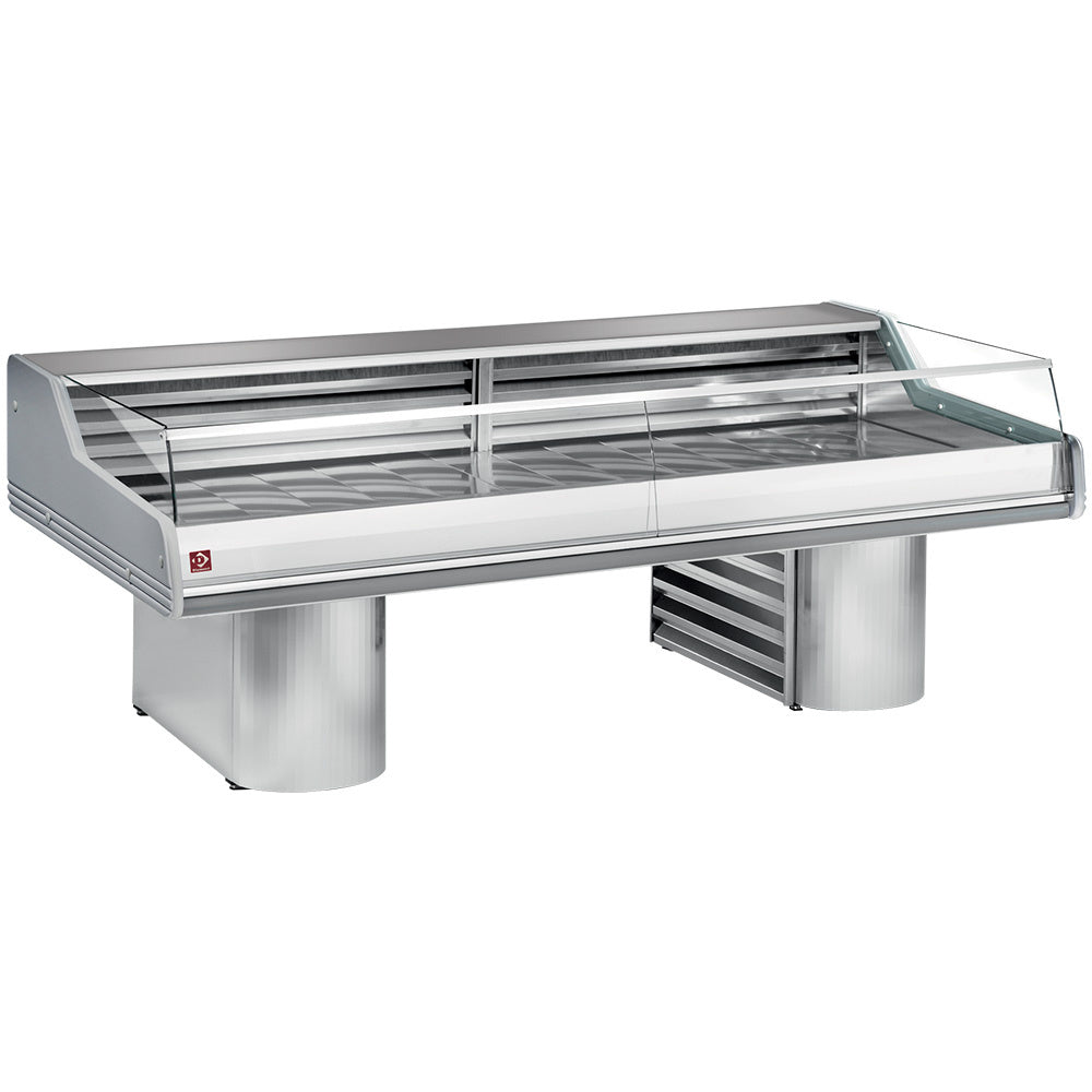 Gekoelde vitrinebalie voor vis en vers vlees met zelfbedieningsruit, op onderstellen, 350 cm, Diamond SG35BS/A1-R2