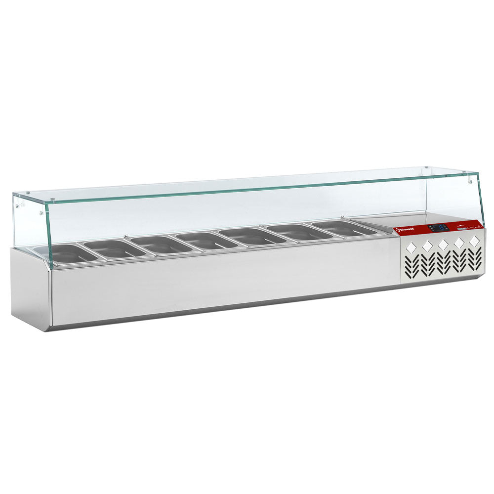 Koelopbouw voor GN 7x1/4, met glas, Diamond SX160G/PR2