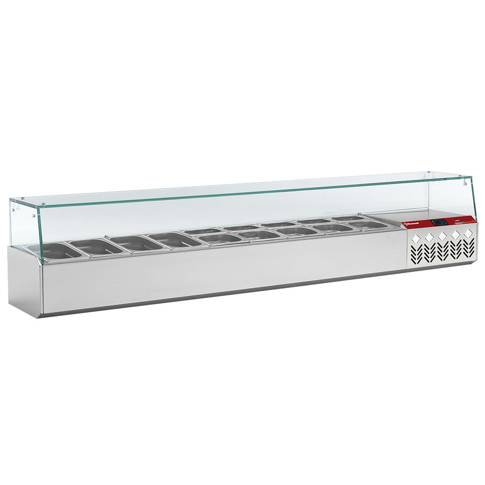 Koelopbouw voor GN 9x1/4, met glas, Diamond SX198G/PP9