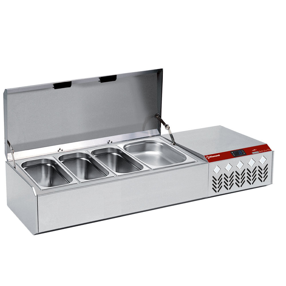 Koelopbouw voor GN 4x1/3, 1x1/9, met deksel, Diamond SY132G/CP9