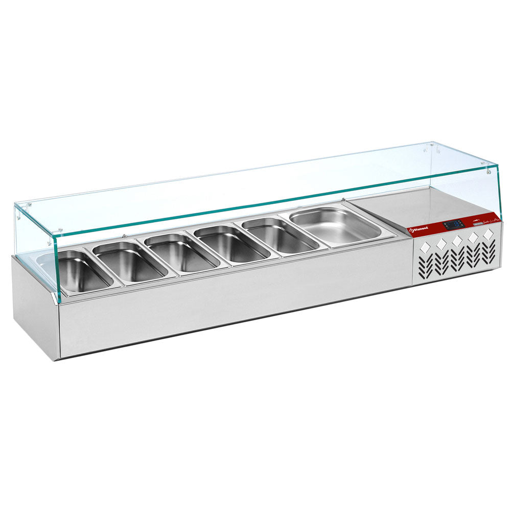 Koelopbouw voor GN 6x1/3, met glas, Diamond SY160G/PP9