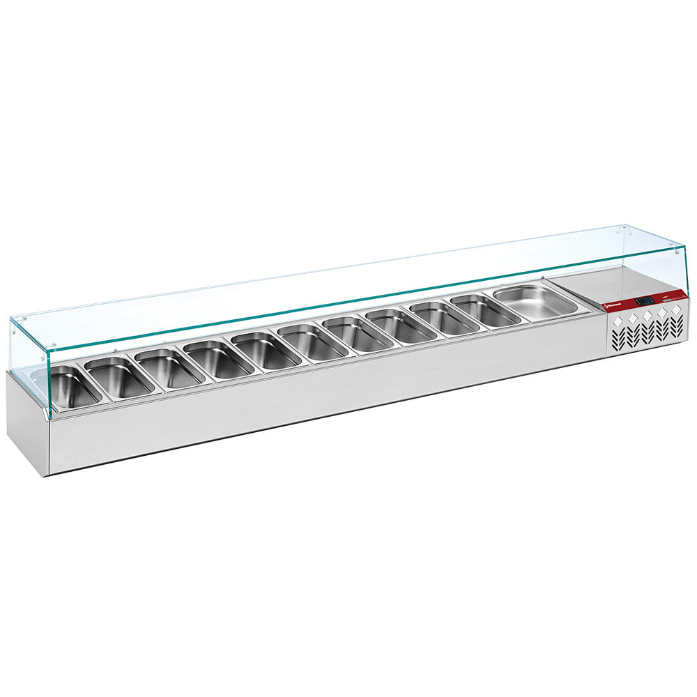 Koelopbouw voor GN 11x1/3, 1x1/9, met glas, Diamond SY249G/PP9