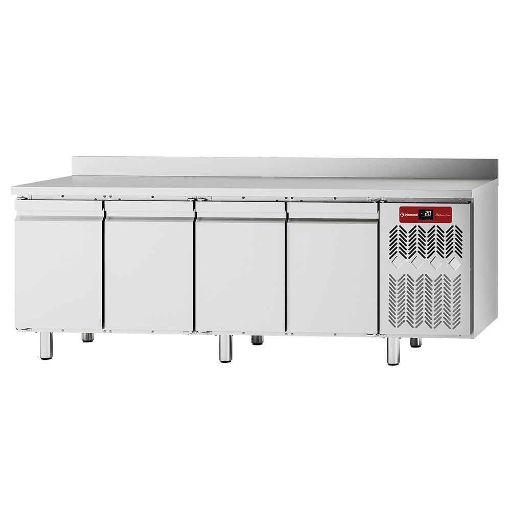 Koelwerkbank, geventileerd, 4 deuren GN 1/1, wandmodel, 550 liter, Diamond TFM4/AG-6