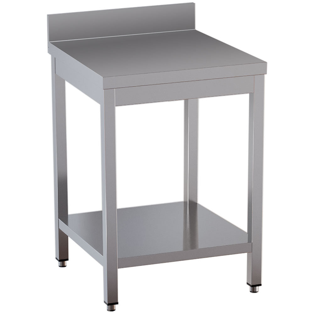 Werktafel 60 x 60 cm met onderplank en achteropstand, Diamond TL661D-ST2