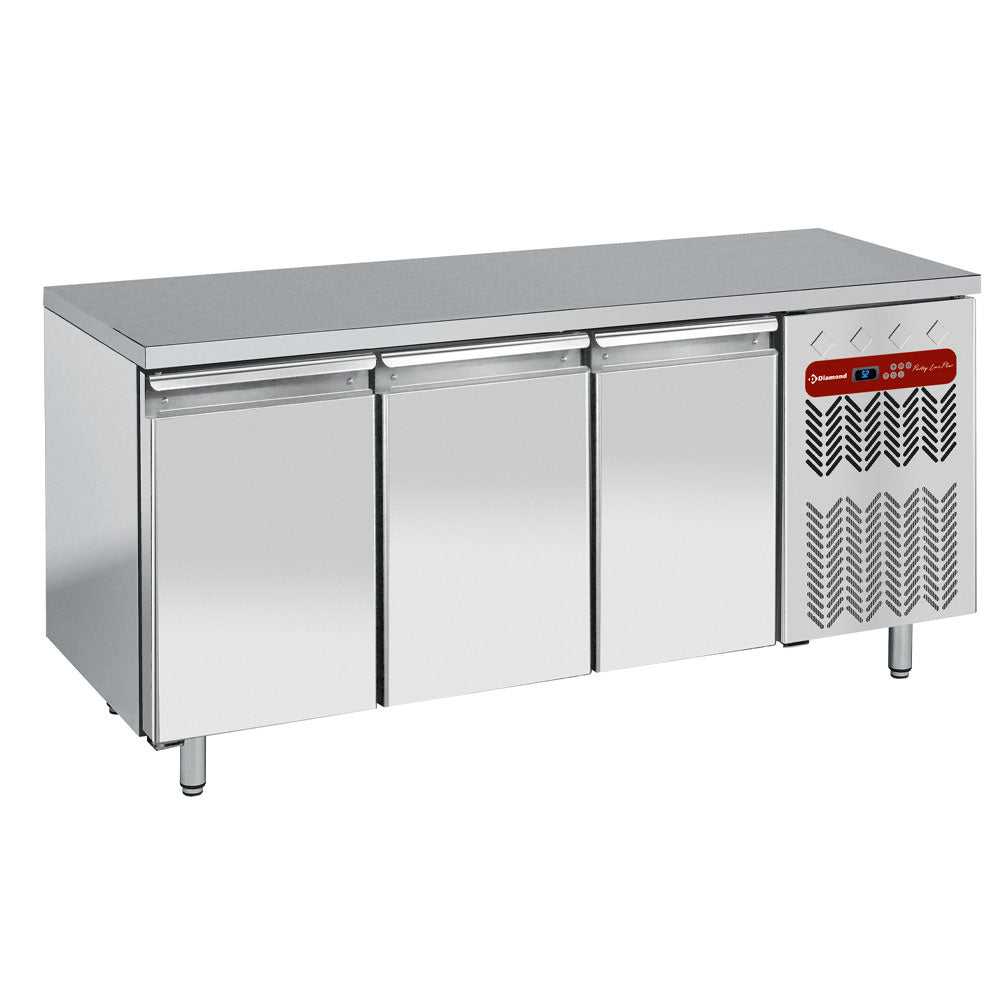Koelwerkbank, geventileerd, 3 deuren EN 600x400, Diamond TP3N/H-R2