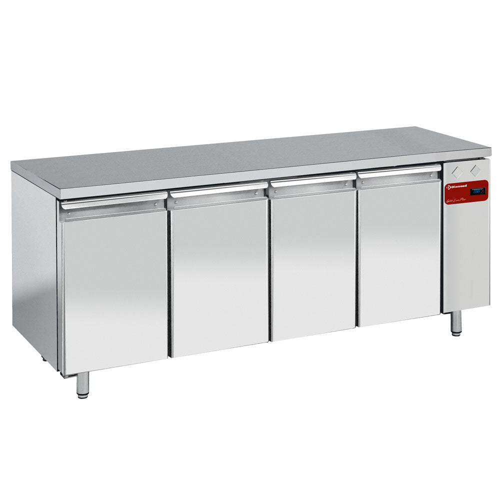 Koelwerkbank, geventileerd, 4 deuren GN 1/1, zonder koelaggregaat, Diamond TS4N/H