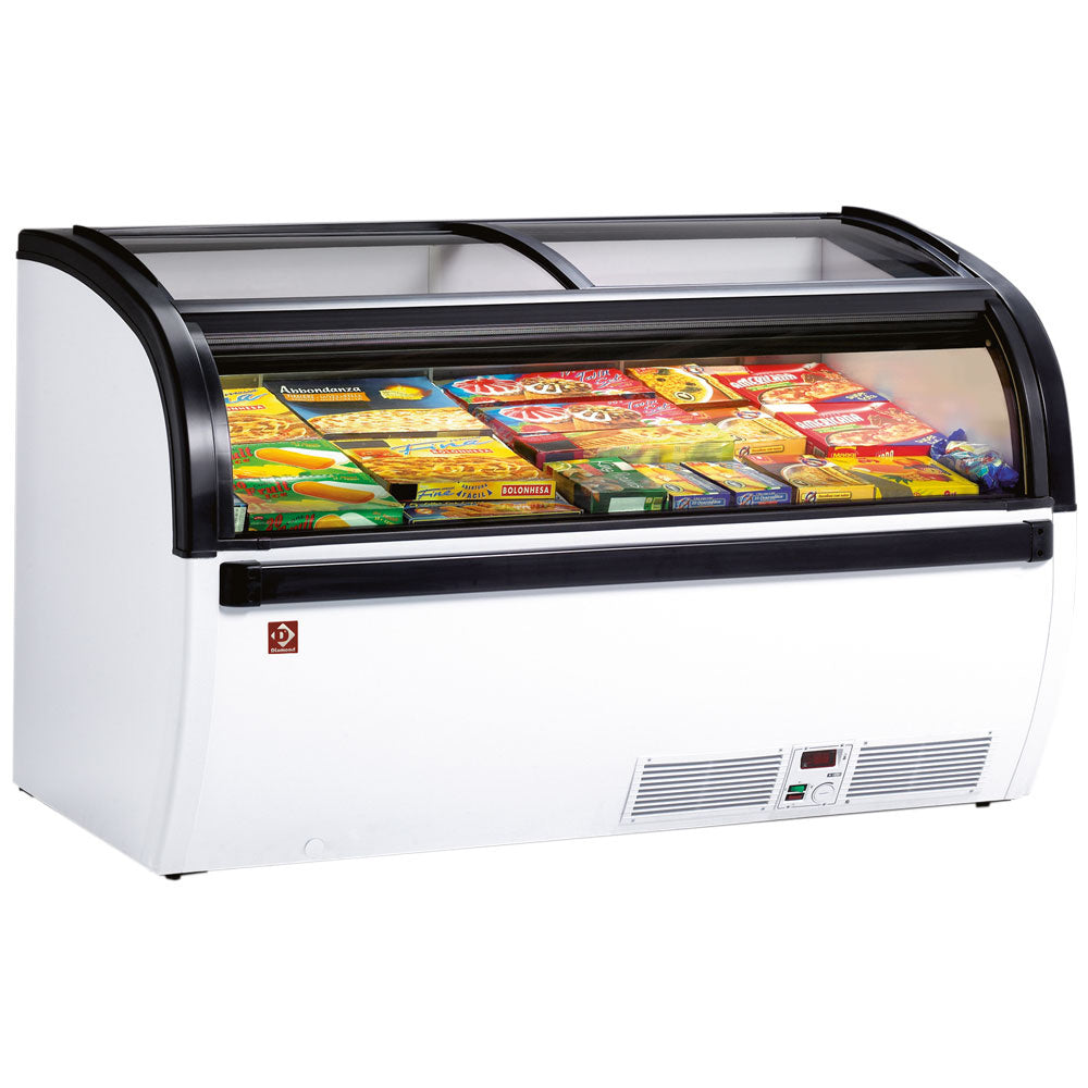 Panoramische vrieskist met glazen schuifdeksels, 150 cm, Diamond VISUAL-15-R2