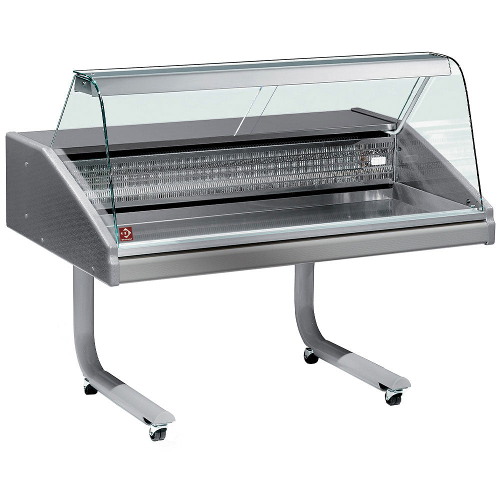 Gekoelde vitrinebalie voor vis met gebogen glas, 100 cm, Diamond VR10-CR/R2