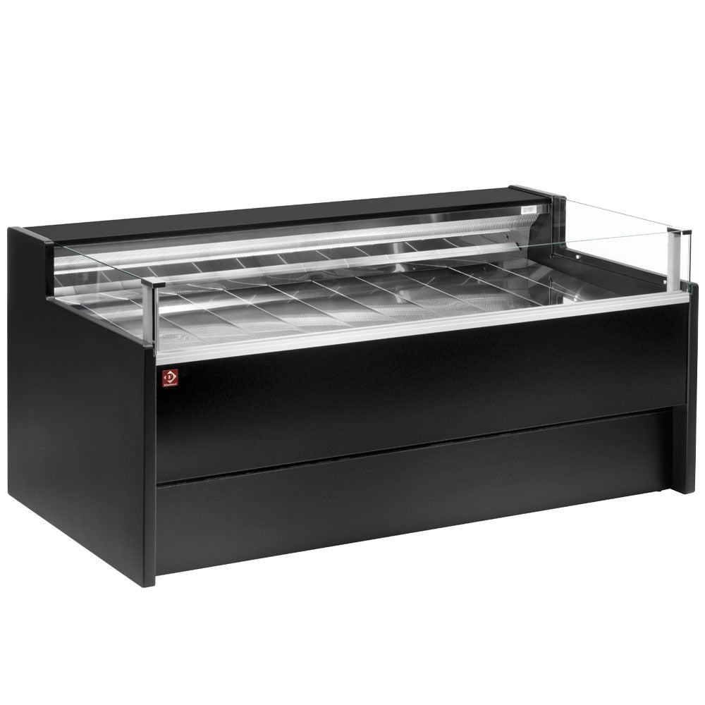 Koelvitrine met zelfbedieningsruit, geventileerd, met reserve, 200 cm, zwart, Diamond VZ20/B5-VR2/SS