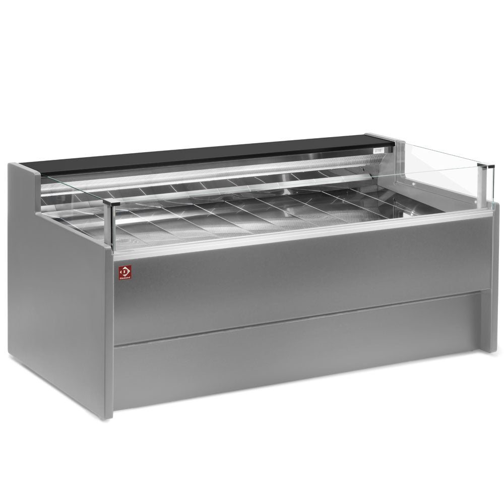 Koelvitrine met zelfbedieningsruit, geventileerd, met reserve, 300 cm, grijs, Diamond VZ30/G8-VR2/SS