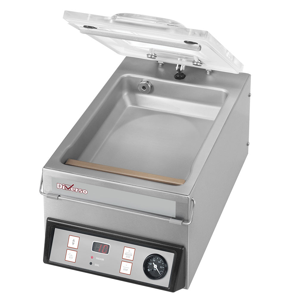 Vacuümmachine, gebogen deksel, roestvrij stalen kuip  - 4 m3/h