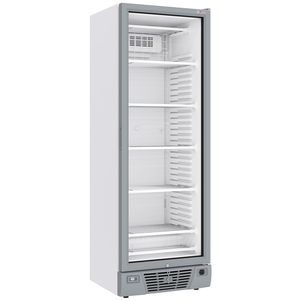 Negatieve geventileerde vitrine 382 liter - 5 vaste niveaus - WIT