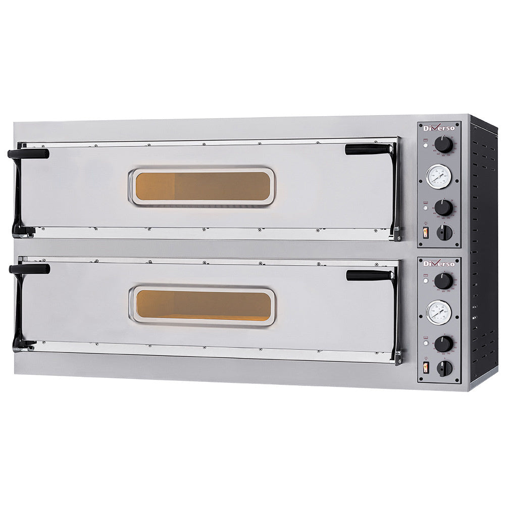 Elektrische oven 2x 3 pizza's diam. 350mm, 2 kamers