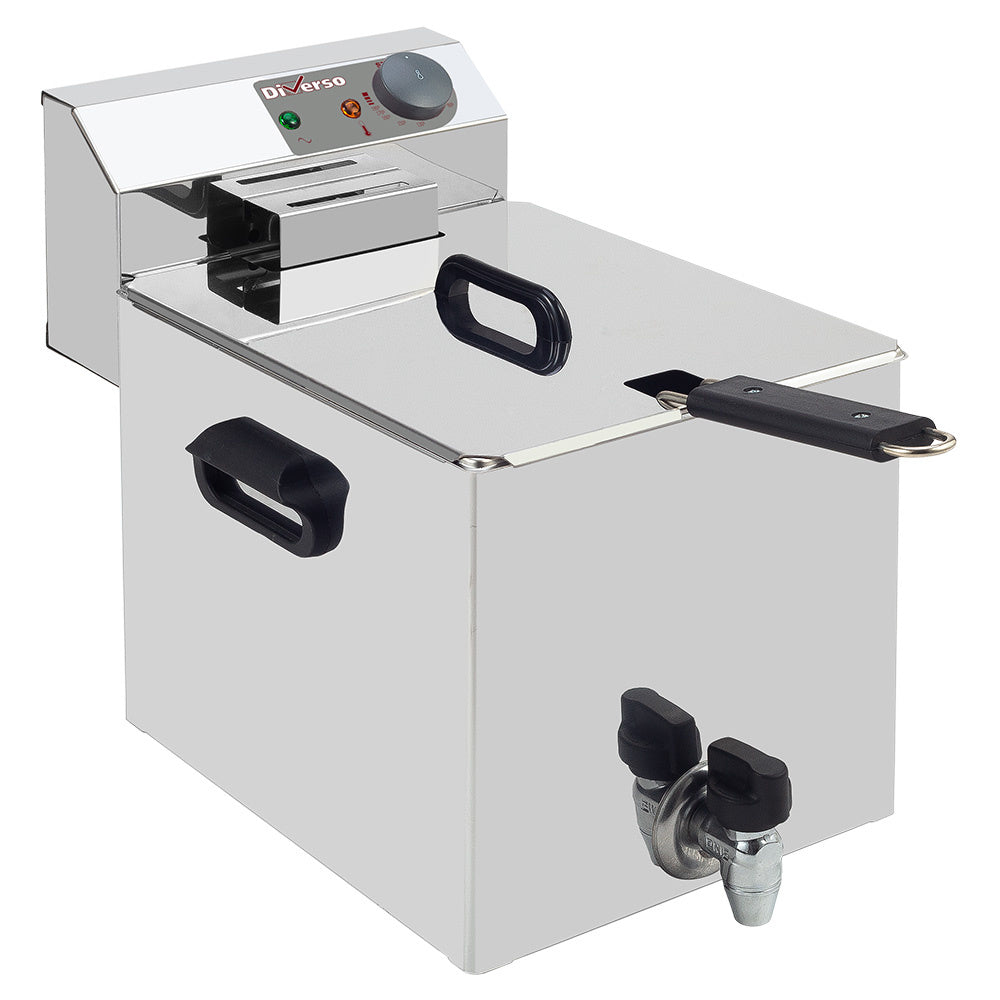 Elektrische friteuse tafelmodel 8 liter + aftapkraan