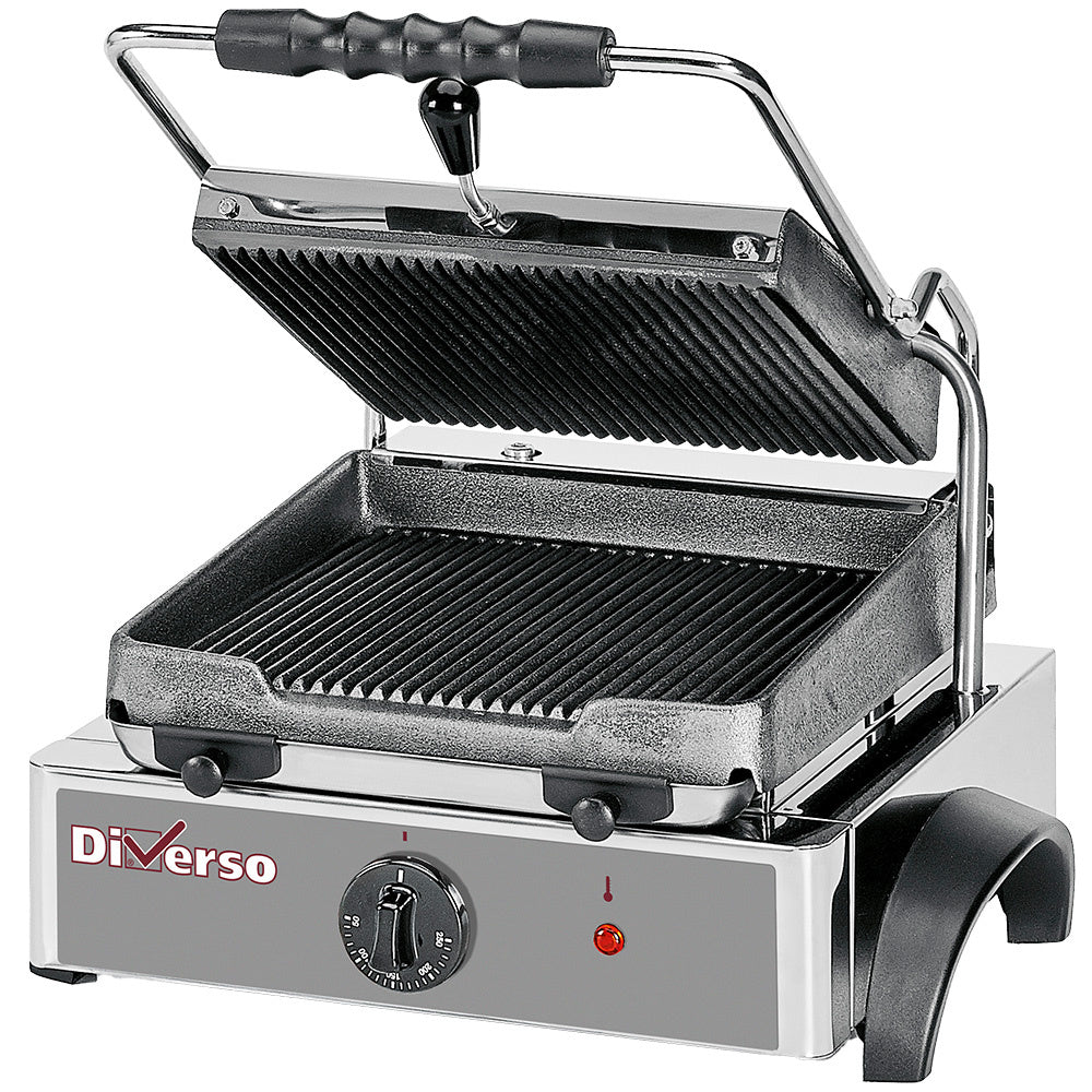 Elektrische panini grill, geribde platen