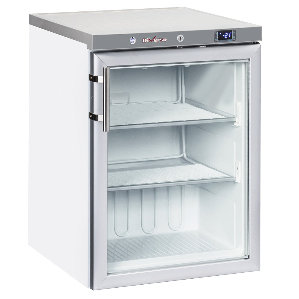 Statische vriezer, glazen deur, 200 liter - Wit
