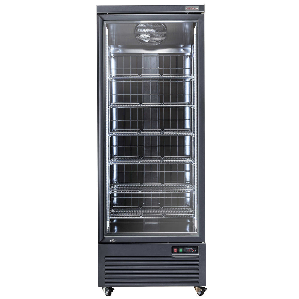 Verticale vrieskastvitrine, 560 liter - ZWART
