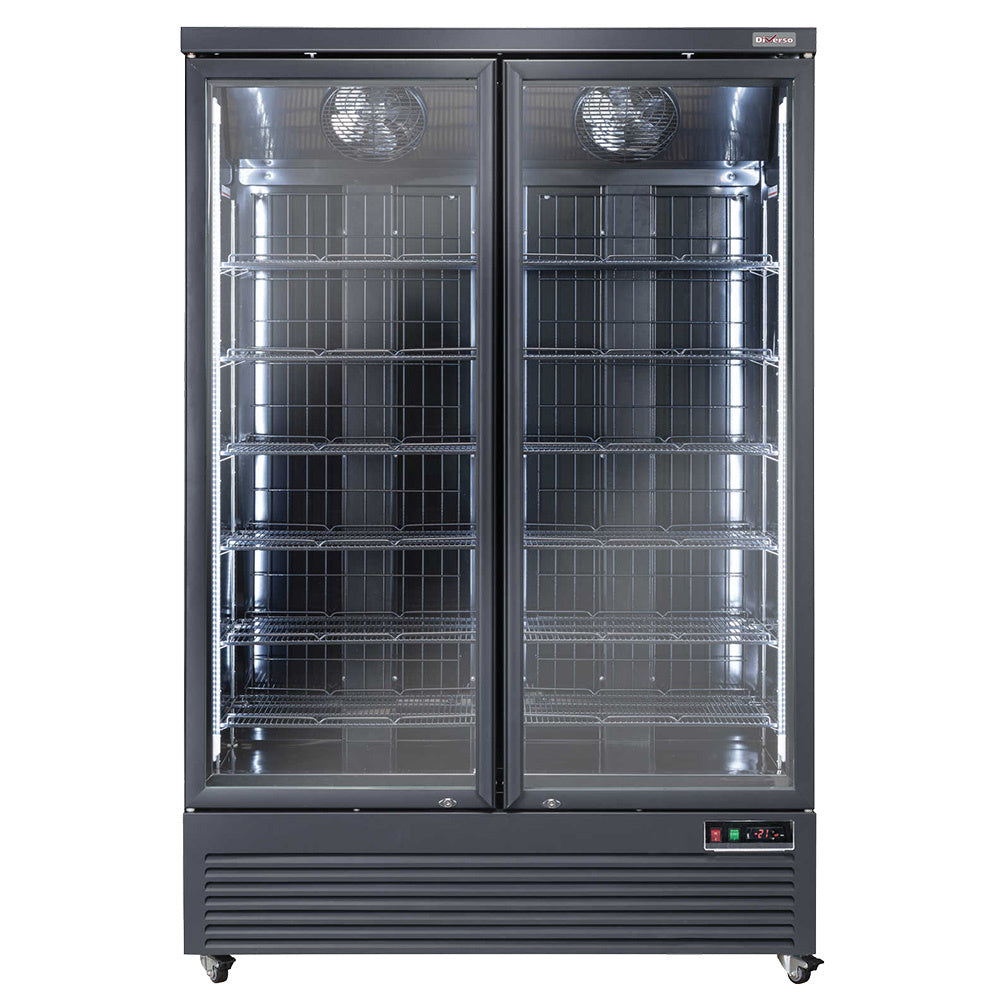 Verticale vrieskastvitrine, 1084 liter - ZWART