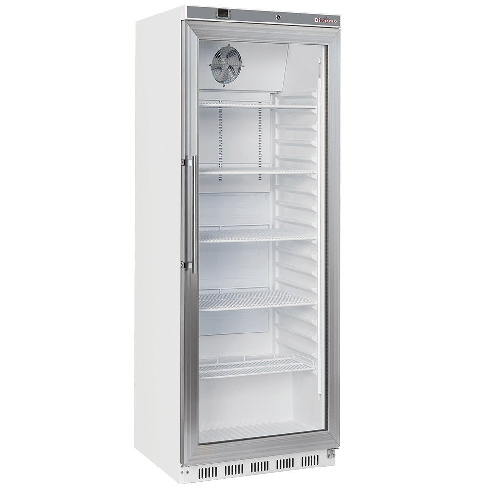 Koelkast geventileerd, glazen deur, 400 liter - wit
