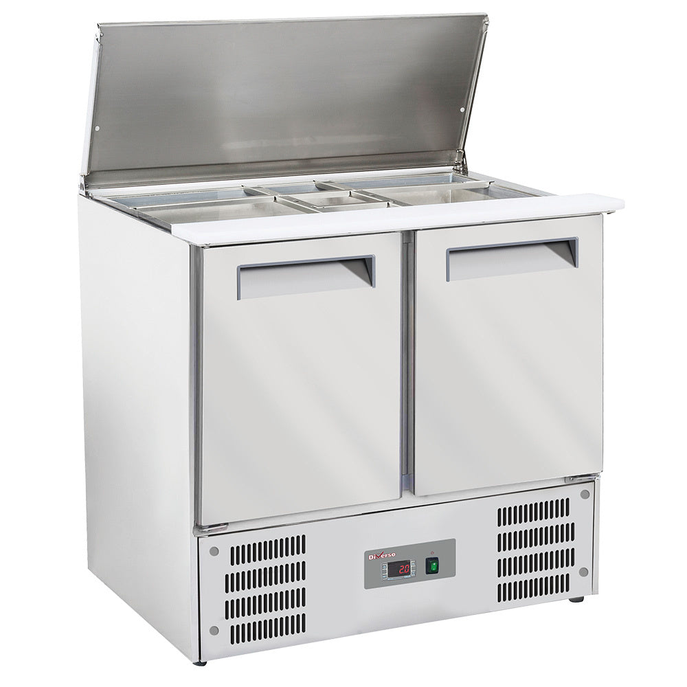 Gekoelde saladette met deksel 2x GN 1/1 + 3x GN 1/6-150 mm + reserve 2 deuren GN 1/1