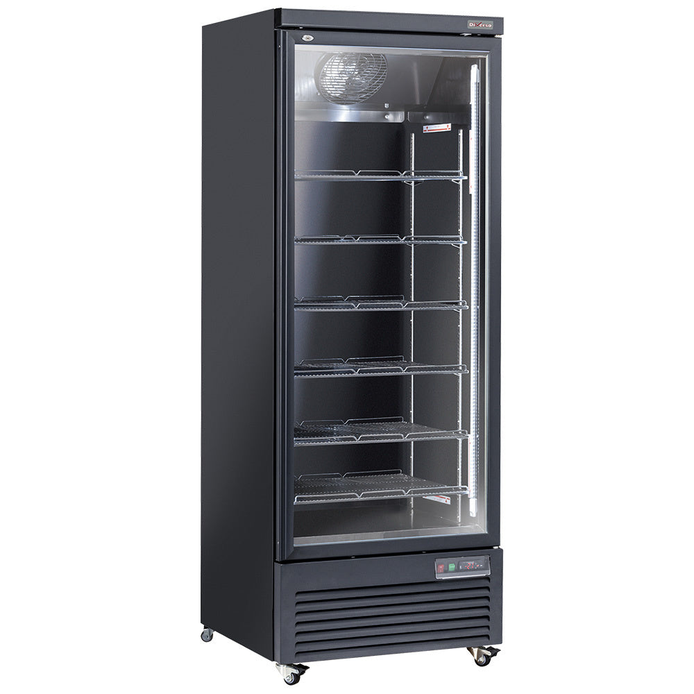 Verticale koelkastvitrine, 1 deur, 615 liter - ZWART