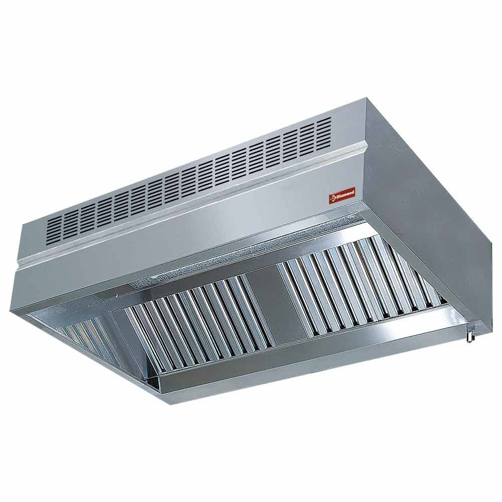 Wandafzuigkap met luchtcompensatie Ambiance, 300 cm, 5 labyrintfilters, Diamond AUP3013