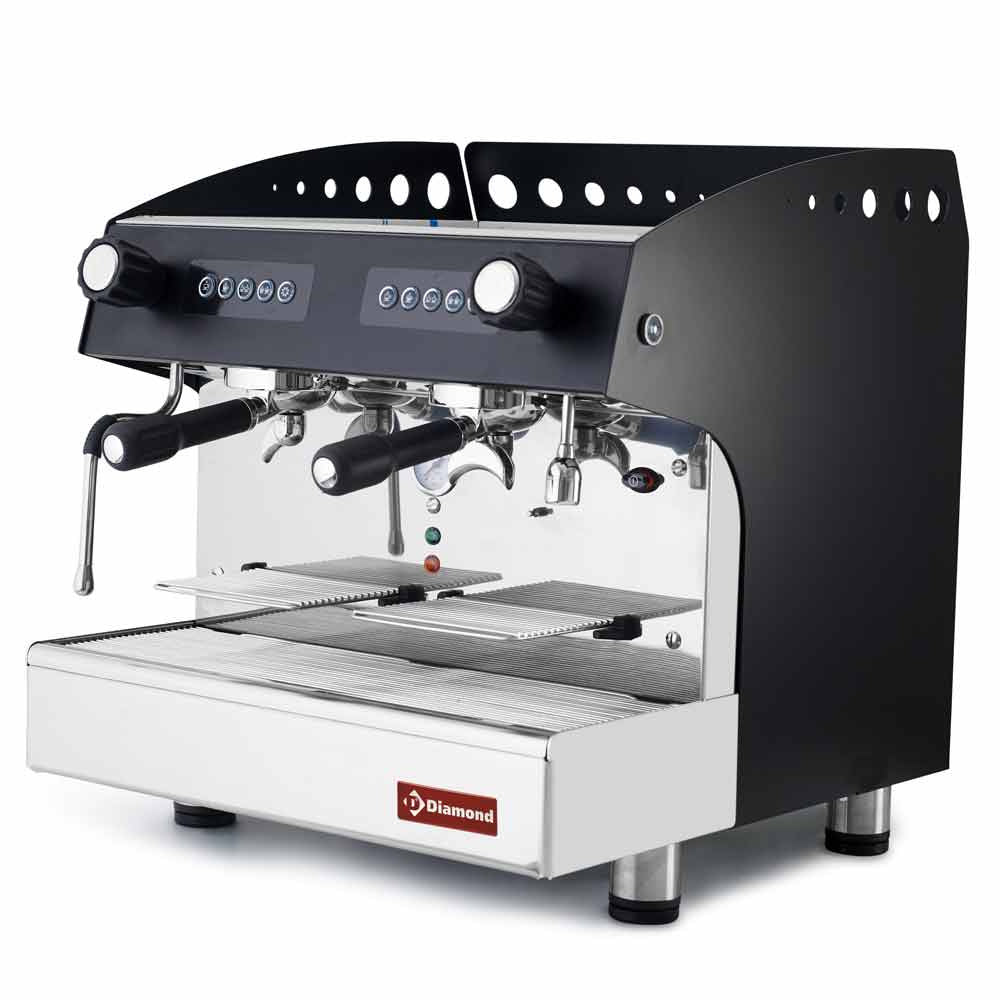 Automatische espressomachine met 2 groepen, zwart, Diamond COMPACT/2EB