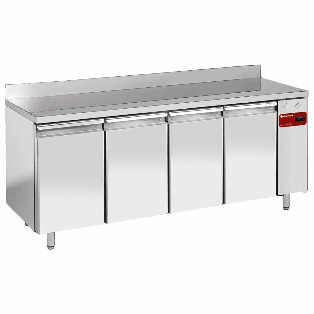Koelwerkbank, geventileerd, 4 deuren GN 1/1, wandmodel, zonder koelaggregaat, 550 liter, Diamond TS4N/HA