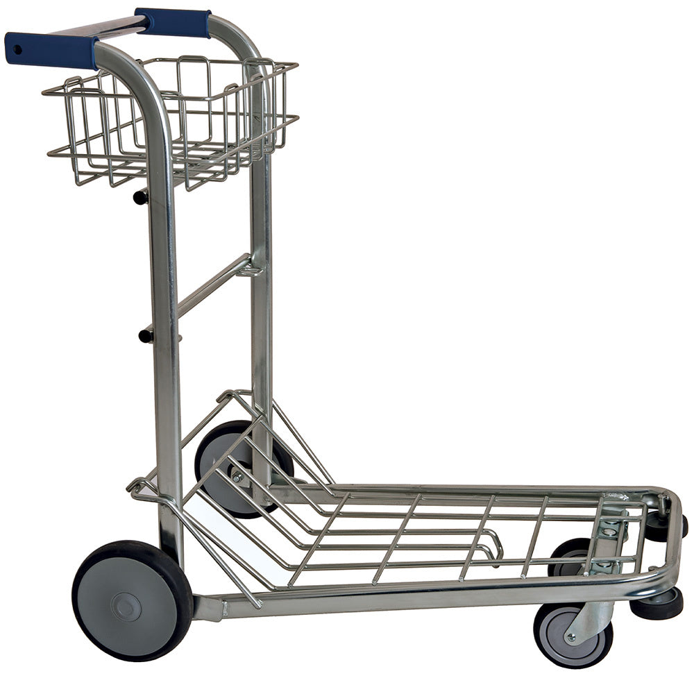 Bagagewagen, inschuifbaar, verchroomd met draadmand, Diamond CVA/E