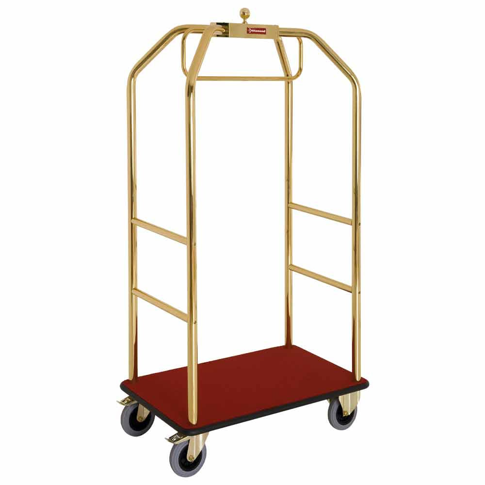 Bagage- en garderobewagen, verguld, 2 wielen met rem, Diamond CVV/D