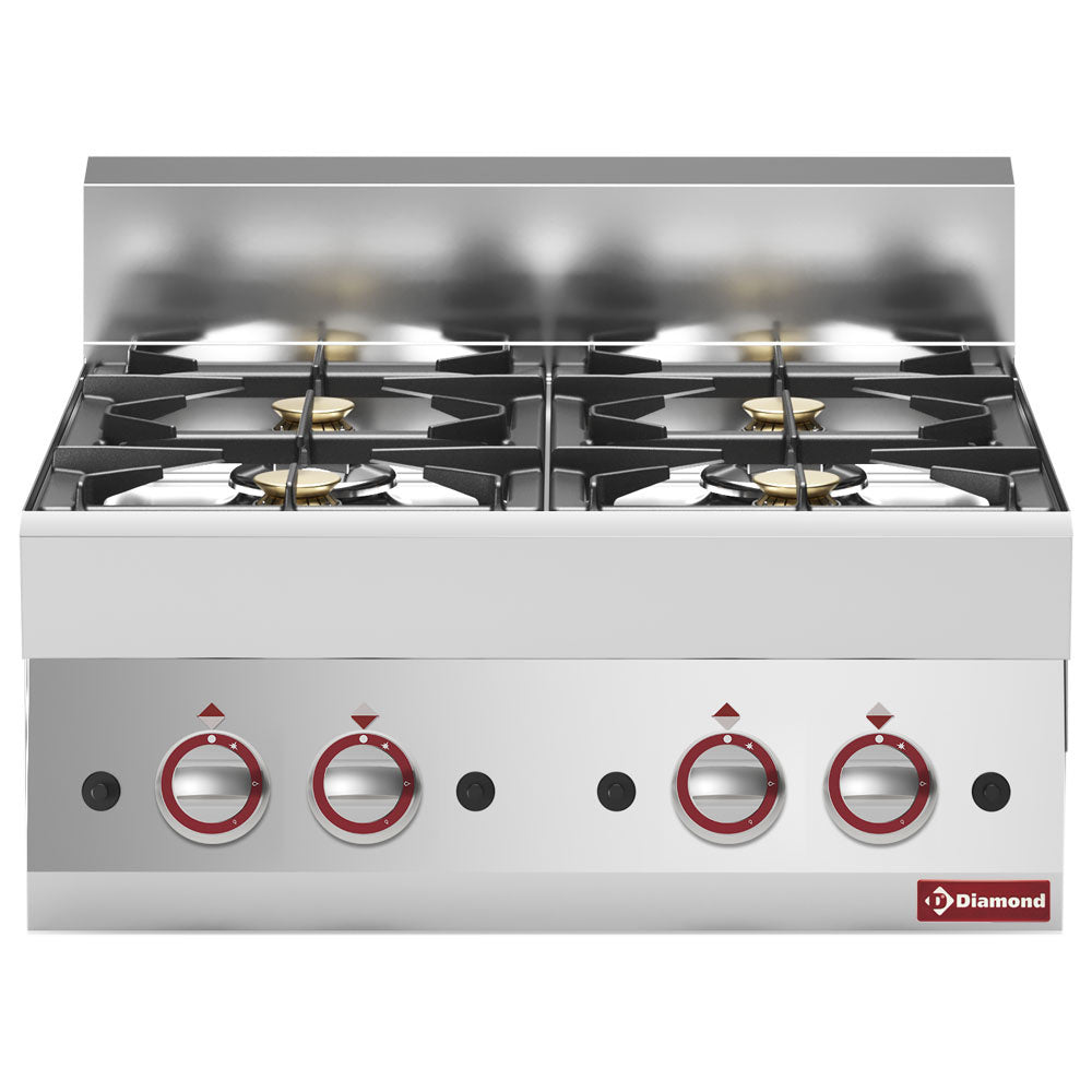 Gaskookunit met 4 branders, top-model, 70 cm breed, Diamond G65/4F7T-N