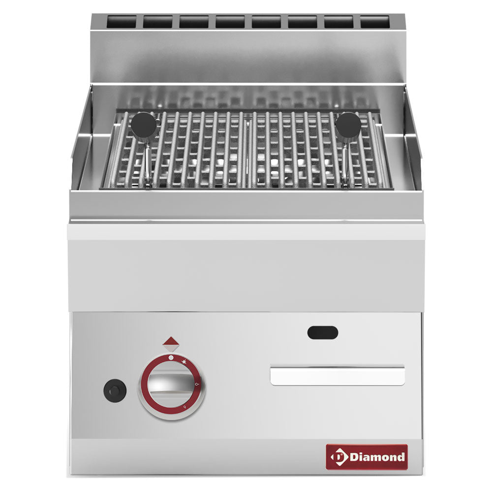 Gas lavasteengrill met gietijzeren rooster, top-model, 40 cm breed, Diamond G65/GPL4T-N