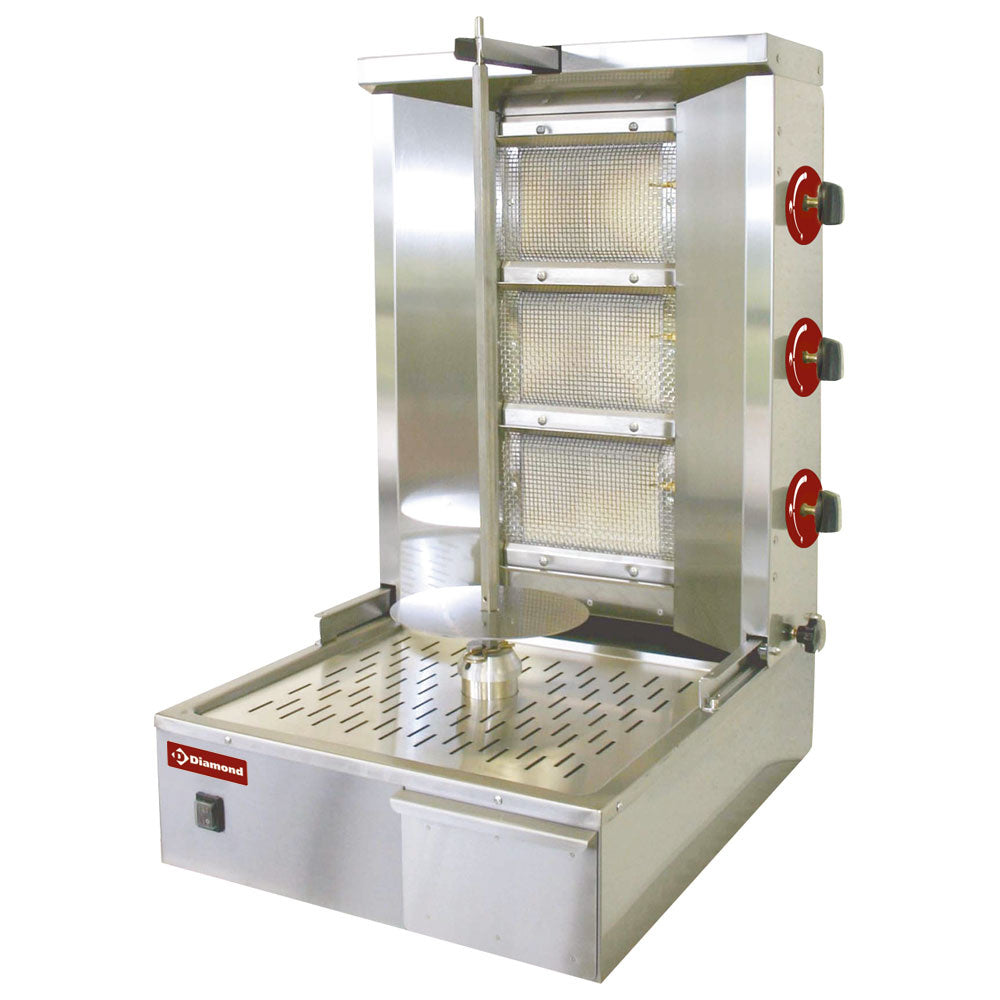 Gas gyrosgrill voor 25 kg vlees, Diamond KEB-G61