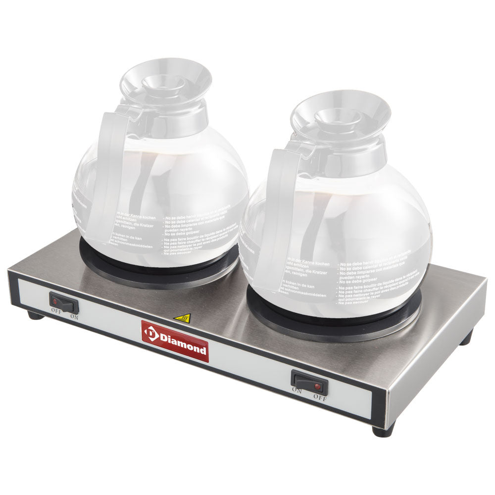 Warmhoudplaten voor 2 koffiekannen, Diamond PCH-2/W