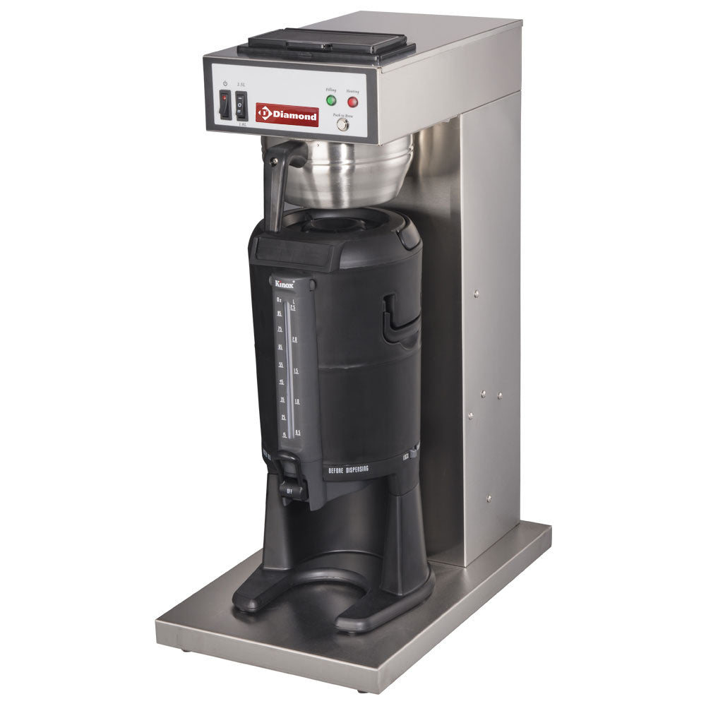 Automatische percolator met 1 groep en dispenser van 2,5 liter, 17 kopjes in 7 minuten, Diamond PDR-A1/C
