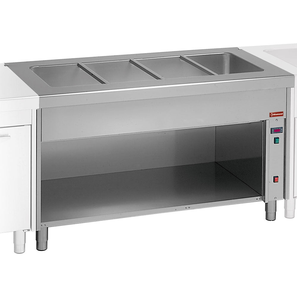 Bain-marie op open kast 2x GN 1/1, modulair self-service, 75 x 80 x 90 cm, Diamond S80/BT08