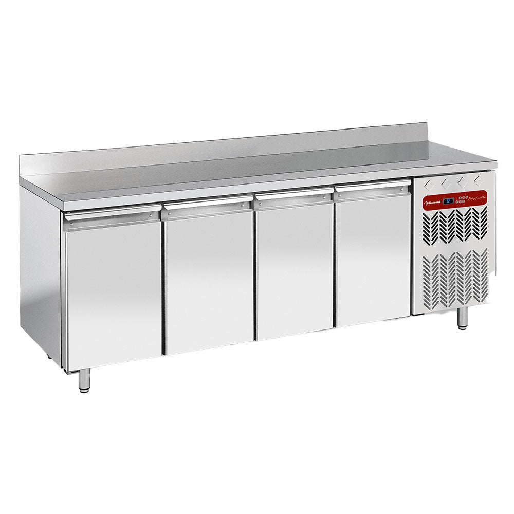 Koelwerkbank, geventileerd, 4 deuren EN 600x400, wandmodel, 760 liter, Diamond TP4N/HA-R2