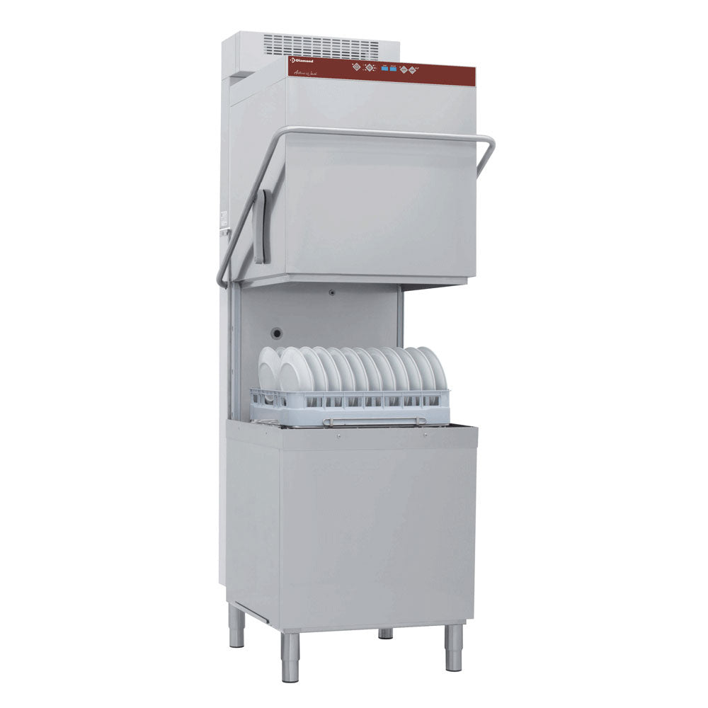 Vaatwasser met kap en pannenwasser, mand 60 x 50 cm, Full Hygiene, met stoomcondensor, Diamond DCR49/6-RC