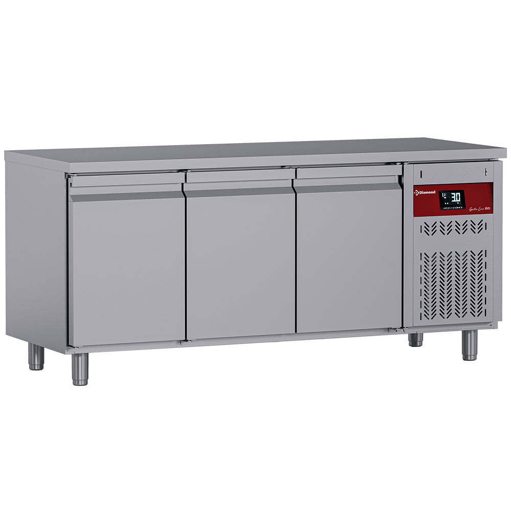 Koelwerkbank, geventileerd, 3 deuren GN 1/1, 405 liter, Diamond DT178/P9H