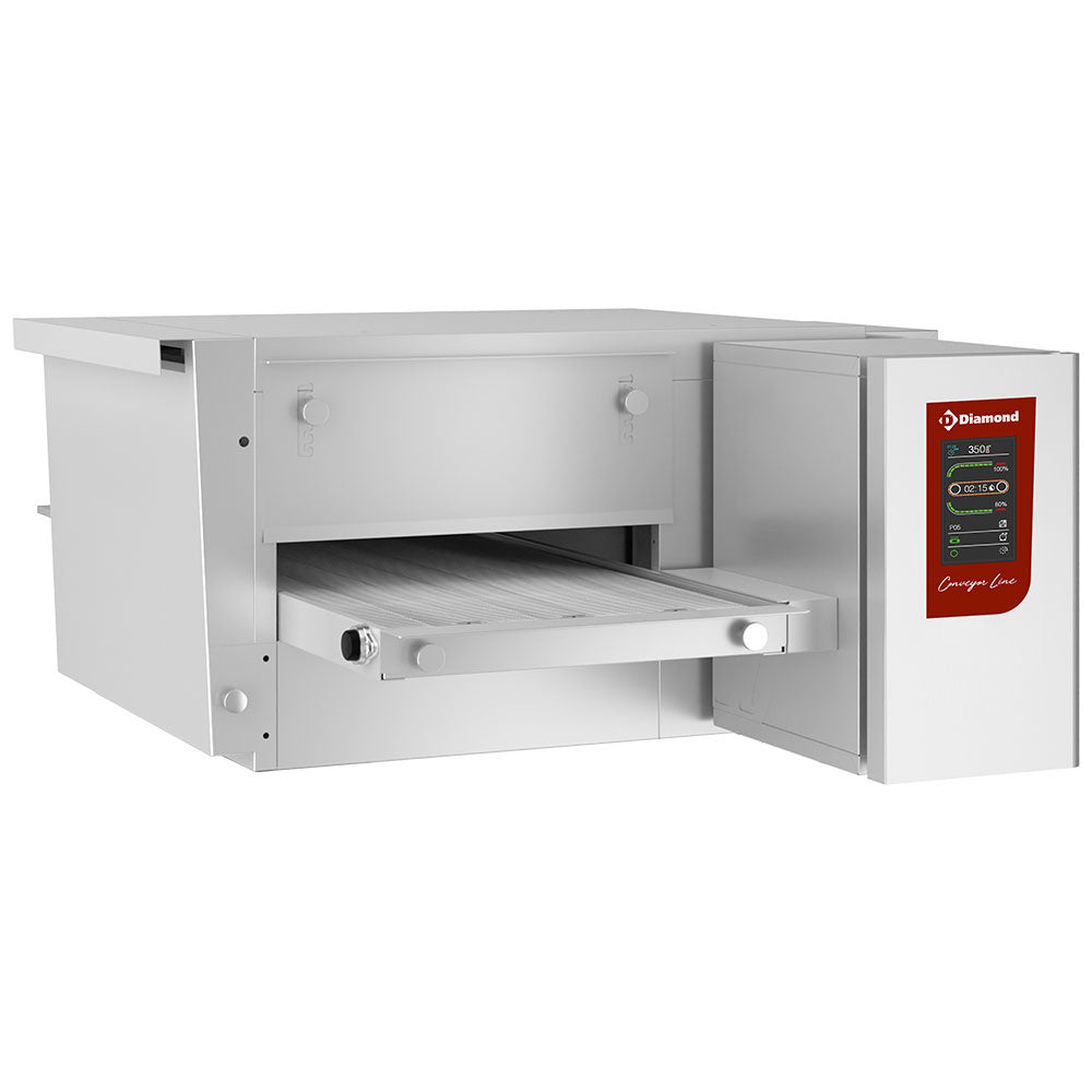 Geventileerde doorloopoven elektrisch, bandbreedte 400 mm, touchscreen, 230 V enkelfasig, Diamond FTEV40/58-NT-230/1